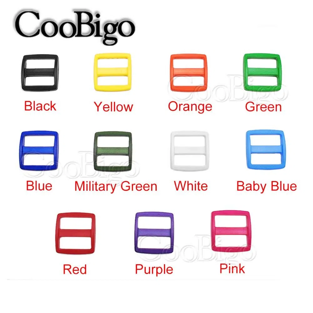 25PCS 2,5 cm (25 mm) Webbing colorato plastica Slider Tri Glide regolare fibbie per collare imbracatura spallacci FLC080 (mix-s)
