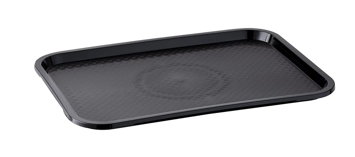 APS Vassoio fast food, infrangibile e lavabile in lavastoviglie, prodotto in Germania, 53 x 32,5 cm, altezza 2 cm (GN 1/1), nero, 553, 53 x 32,5 cm, h: 2 cm