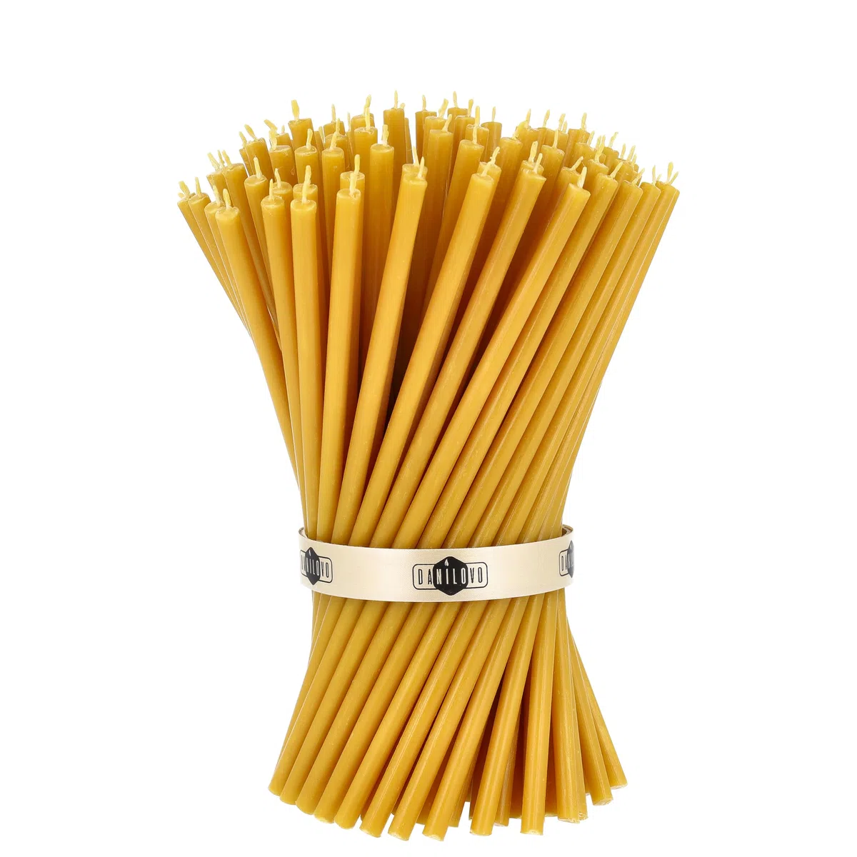 Danilovo Candele Pura Cera d'Api- No goccia, No fumo, Alte, Sottili Coniche–Decorative per Preghiera in Chiesa, Candele per Decorazione o Compleanno, Altezza 20,5cm, Diametro 0,66cm (50pz)