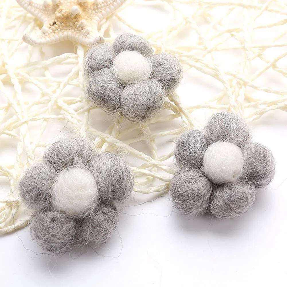 Fiore in Feltro, 10 Pezzi Feltro Fiori per Ornamenti, lavori a Mano, Fascia per Capelli, Vestiti, Accessori per Capelli, 3,5 x 3,5 cm