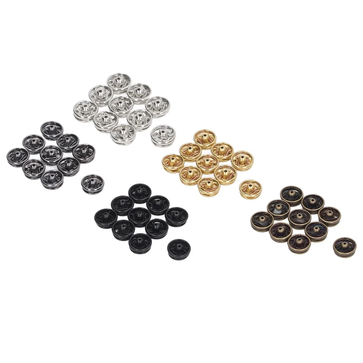 Tyenaza 100 Pezzi Bottoni Automatici da Cucire, Mini Bottoni a Pressione da 5 mm, 5 Colori, Bottoni Automatici in Metallo, per Vestiti Borsa Artigianale in Pelle Borsa per Cucire Riparazioni fai-Da-Te