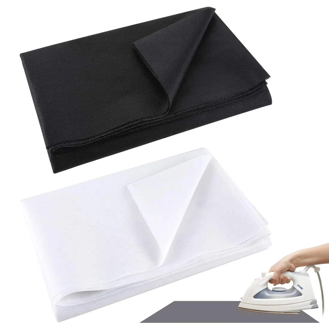 2 Pezzi Tessuto termoadesiva Interfodera Tessuto non tessuto stirabile Tessuto Interfodera per degli Indumenti a Man può Essere Tagliato per artigianato cucito fai da te 100x 100cm