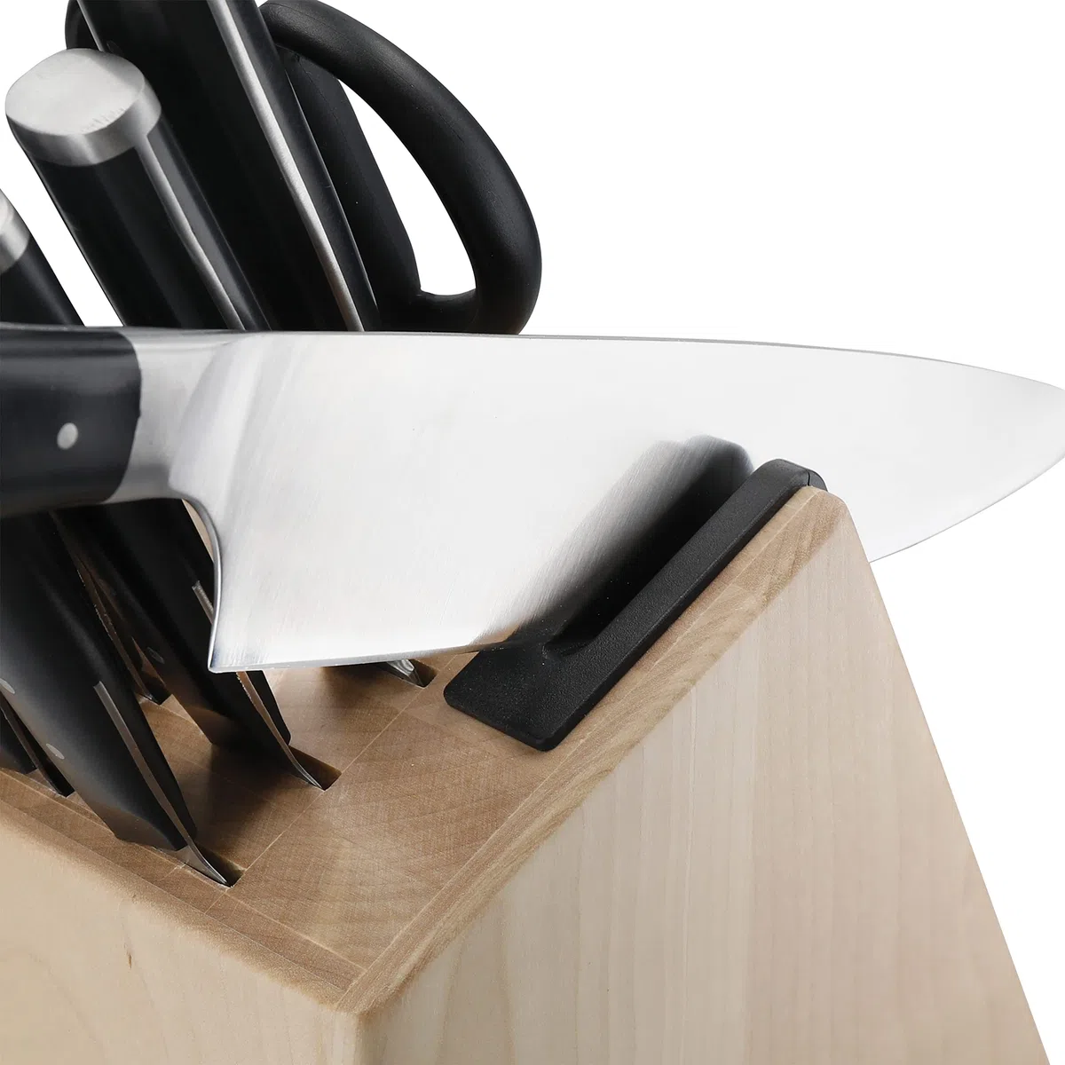 Kitchenaid Gourmet Set di Coltelli in Acciaio Giapponese da 11 Pezzi con Affilatore E Blocco in Legno di Betulla
