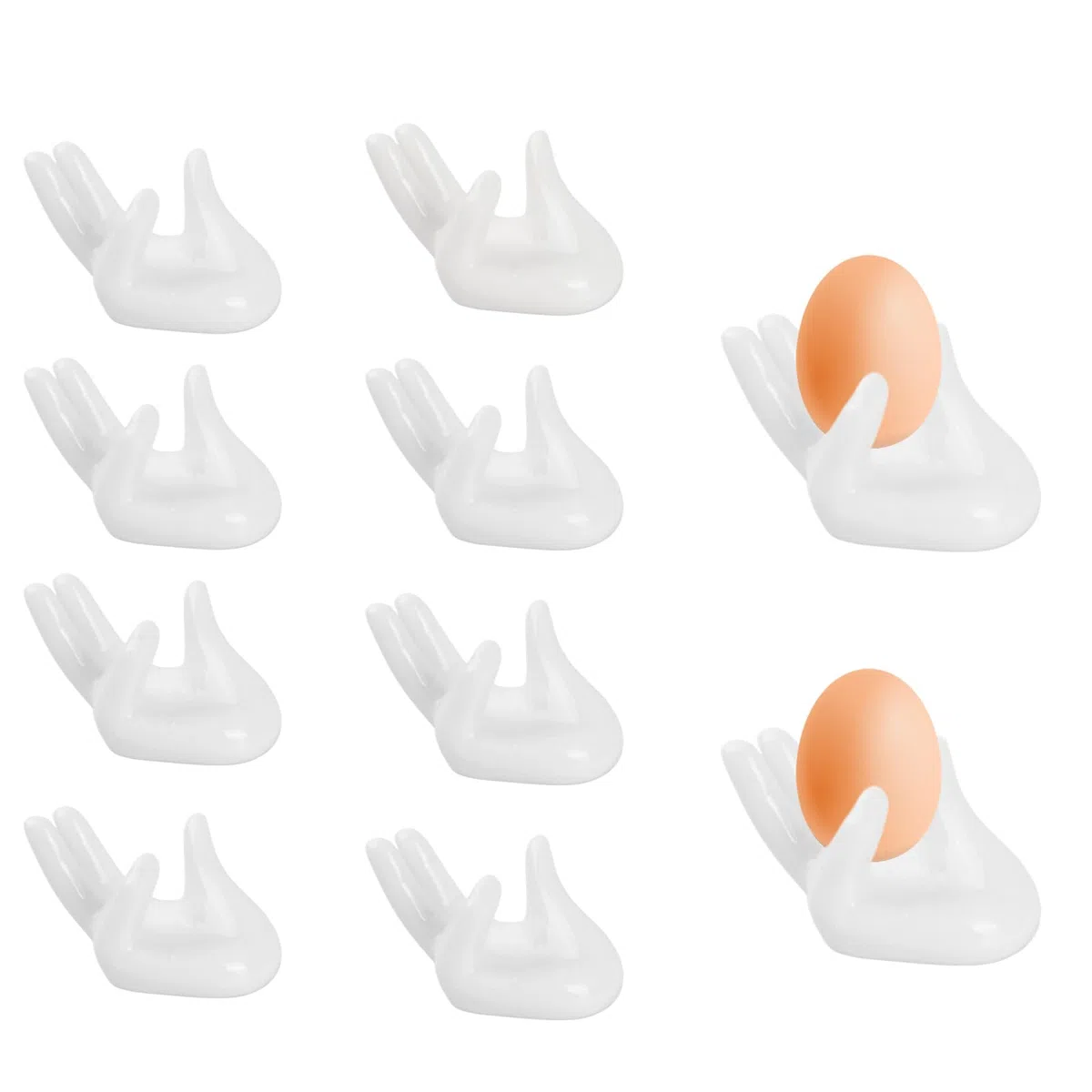 10PCS Porta Uova in Ceramica, Set di Portauovo, Porcellana Uovo Tazze, Portauovo alla Coque, Portatile Portauova Creativo per Casa, Cucina, Ristorante, Microonde e Lavabile in Lavastoviglie