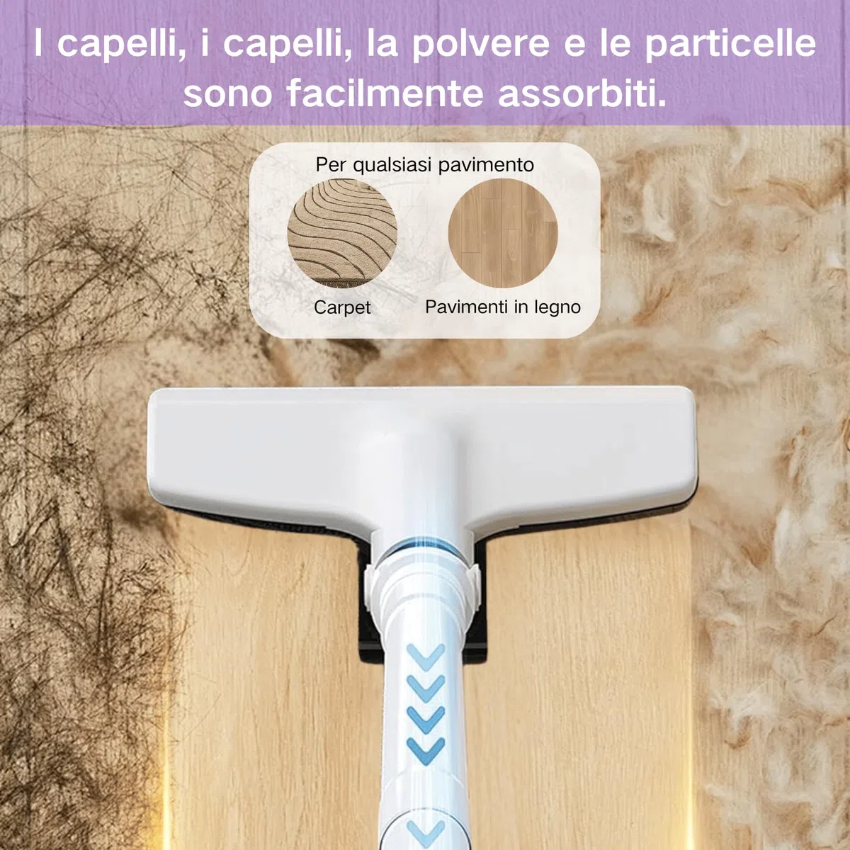 Scopa Elettrica Senza Fili, Aspirabriciole Senza Fili Potente, Aspirapolvere Leggero Per Aspirare Polvere, Spazzatura, Capelli, Ecc.（Bianco）