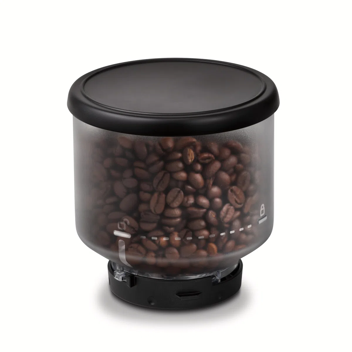De'Longhi Portachicchi Intercambiabile DLSC403, Accessorio Macchina Caffè Automatica, Contiene 250g di Chicchi di Caffè, Compatibile con Macchina Caffè Rivelia, Coperchio Nero