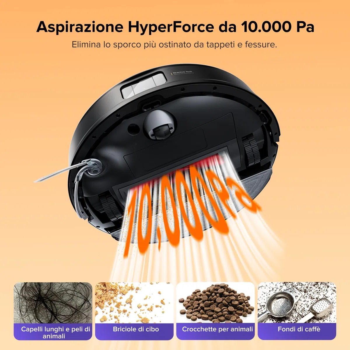 roborock Q10 S5+ Set Robot Aspirapolvere con Stazione, 10.000Pa, Panno Sollevabile, Pulizia VibraRise 2.0(3000 volte/min), Anti-groviglio, Evitamento degli Ostacoli, Strategie dei Tappeti, APP, Nero
