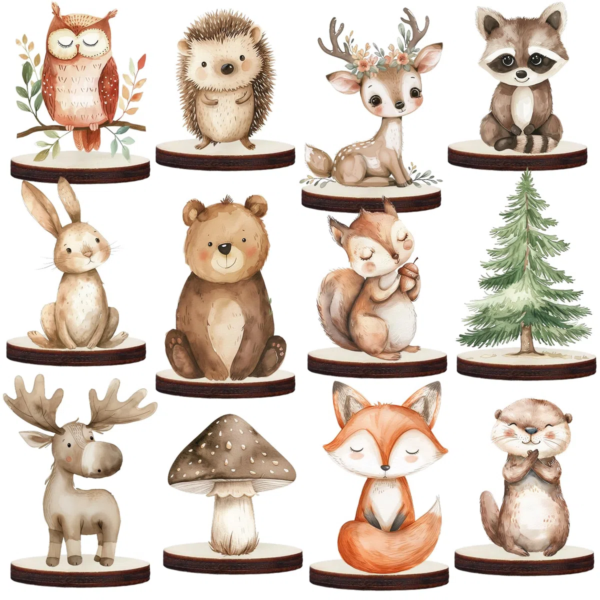 Wald Babyparty Addobbo 12 Pezzi Foresta Ornamenti Centro Tavola