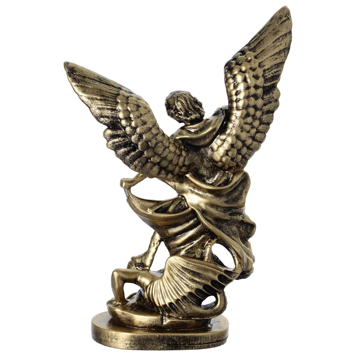 Holyart Statue in resina e PVC: Statua resina San Michele 15 cm effetto ottone