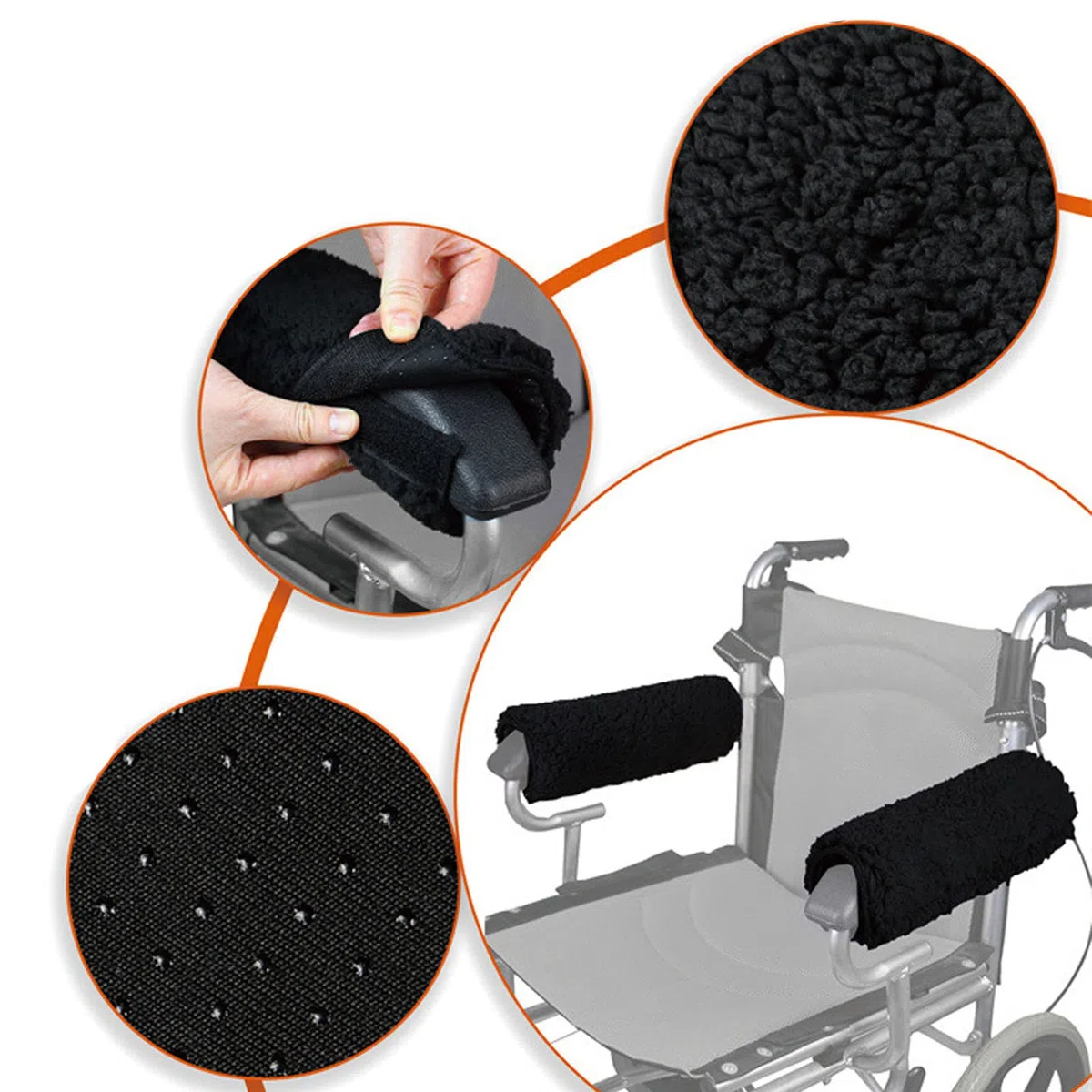 Copri bracciolo per sedia a rotelle Pad per bracciolo per sedia a rotelle 1 paio Copri bracciolo per sedia a rotelle Cuscino per bracciolo per sedia a rotelle rimovibile per sedia da ufficio e da tras