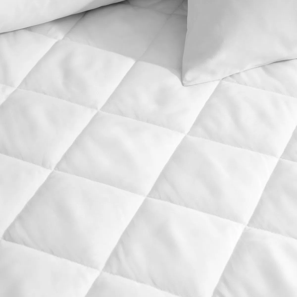 Coprimaterasso trapuntato king size, profondità 30 cm, coprimaterasso anallergico, traspirante, facile da pulire, lavabile in lavatrice, con angoli (bianco, 150 x 200 cm)