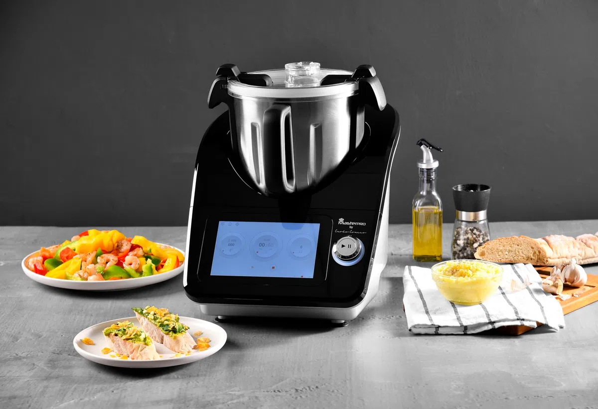 Masterpro by Carlo Cracco Robot 1000 multicooker robot da cucina Wi-Fi con ricette integrate, boccale 4.5L