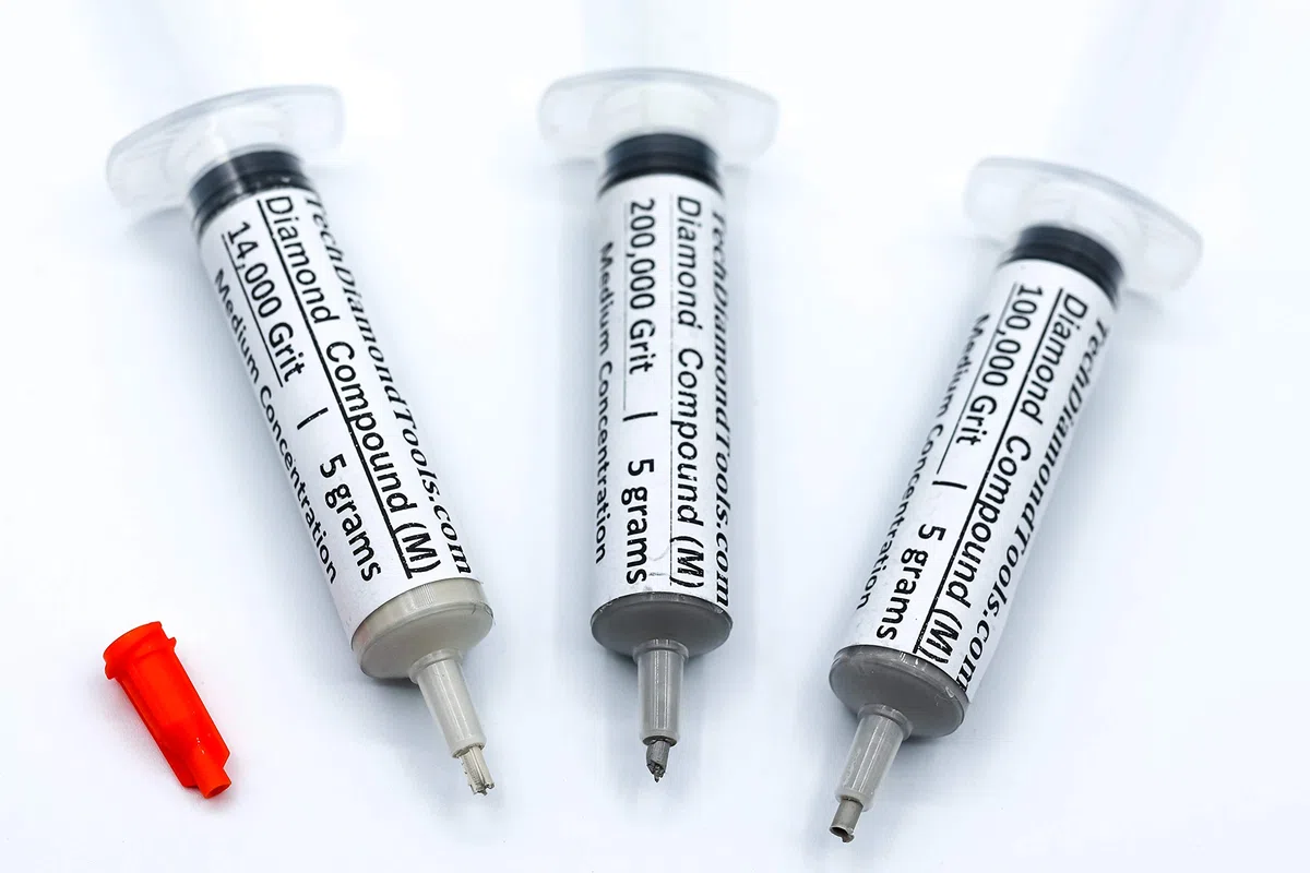 TechDiamondTools Set di 3 pasta lucidante diamantata per lucidatura a grana 14000 100000 200000 per marmo, vetro, metallo, roccia, gioielli, resina, argento, pietra preziosa, media concentrazione di