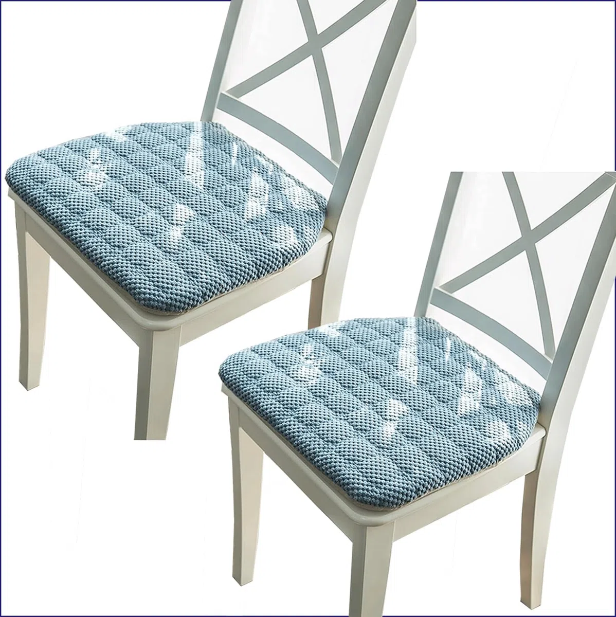 uyeoco Set 4/2/1 Cuscini Sedia da Cucina/Cuscini di Seduta,40x38cm/40x42cm/43x45cm antisdrucciolevole Confortevole Cuscini Coprisedia da Cucina,con Lacci Imbottito,Lavab(F3,2PCS_40X42CM)