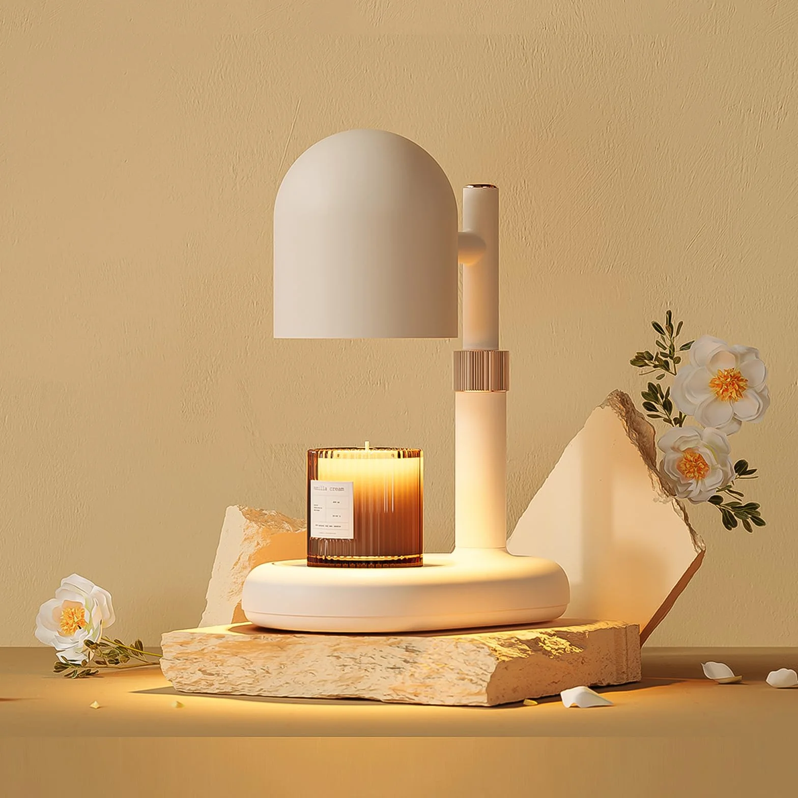 Lampada Scalda Candela, Lampada Candele Warmer Elettrica con Timer e Dimmer, Lampade Aroma Diffusore Regolabile in Altezza, con 2 Lampadine, per Casa, Camera da letto Decorazione donne e mamme