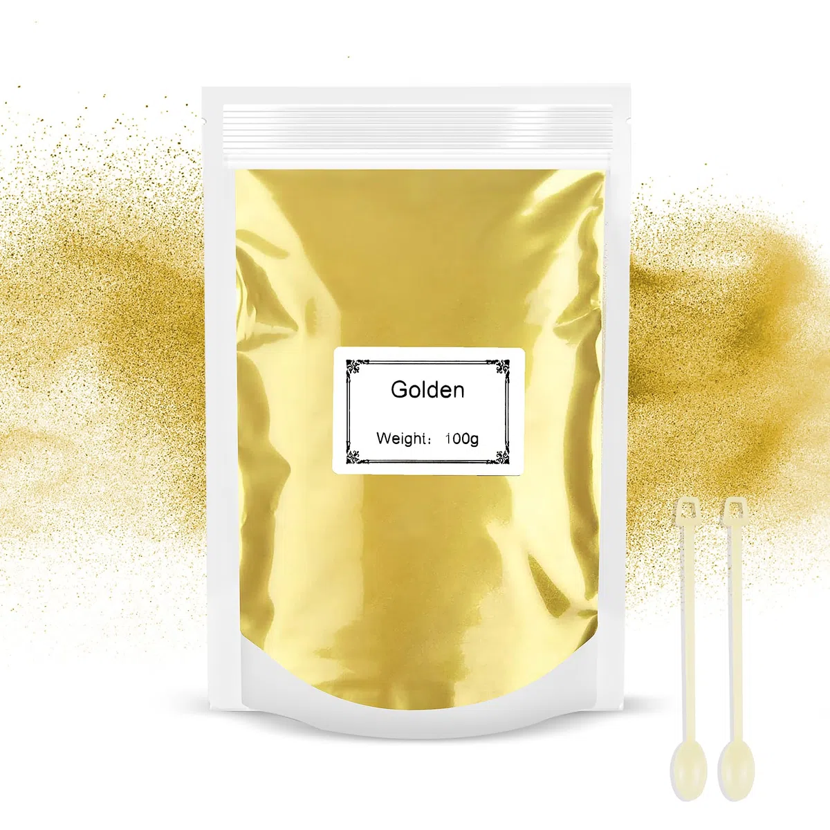 100g Polvere di Mica Metallica, Pigmenti Coloranti Naturale Colori per Epoxy Resin Art, Sapone, Slime, Candele, Bomba da Bagno, Cosmetici, Pittura, Feste (D'oro)