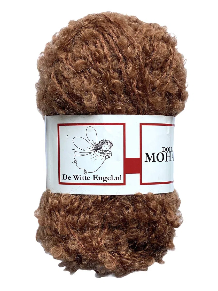 De witte Engel Filato per bambole Mohair Blouclé per bambole Waldorf/Steiner 50 g (marrone chiaro)