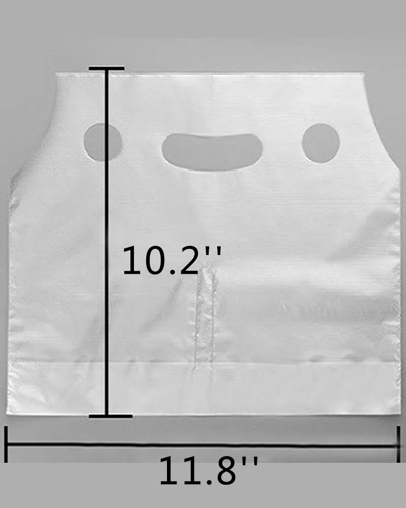 Porta bicchieri usa e getta, 2 bicchieri di plastica con maniglia, adatto per tazze da caffè per servizio di catering, sacchetti usa e getta per bevande calde e fredde (100 pezzi da 11,8 x