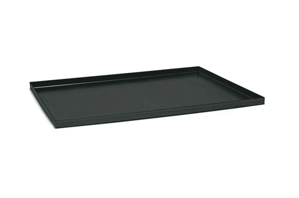 Teglia rettangolare in ferro blu con bordo dritto, diametro 60x40 cm