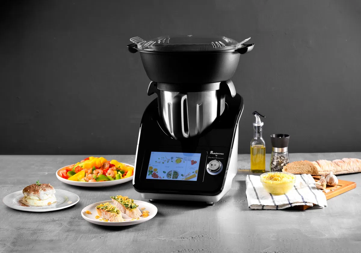 Masterpro by Carlo Cracco Robot 1000 multicooker robot da cucina Wi-Fi con ricette integrate, boccale 4.5L