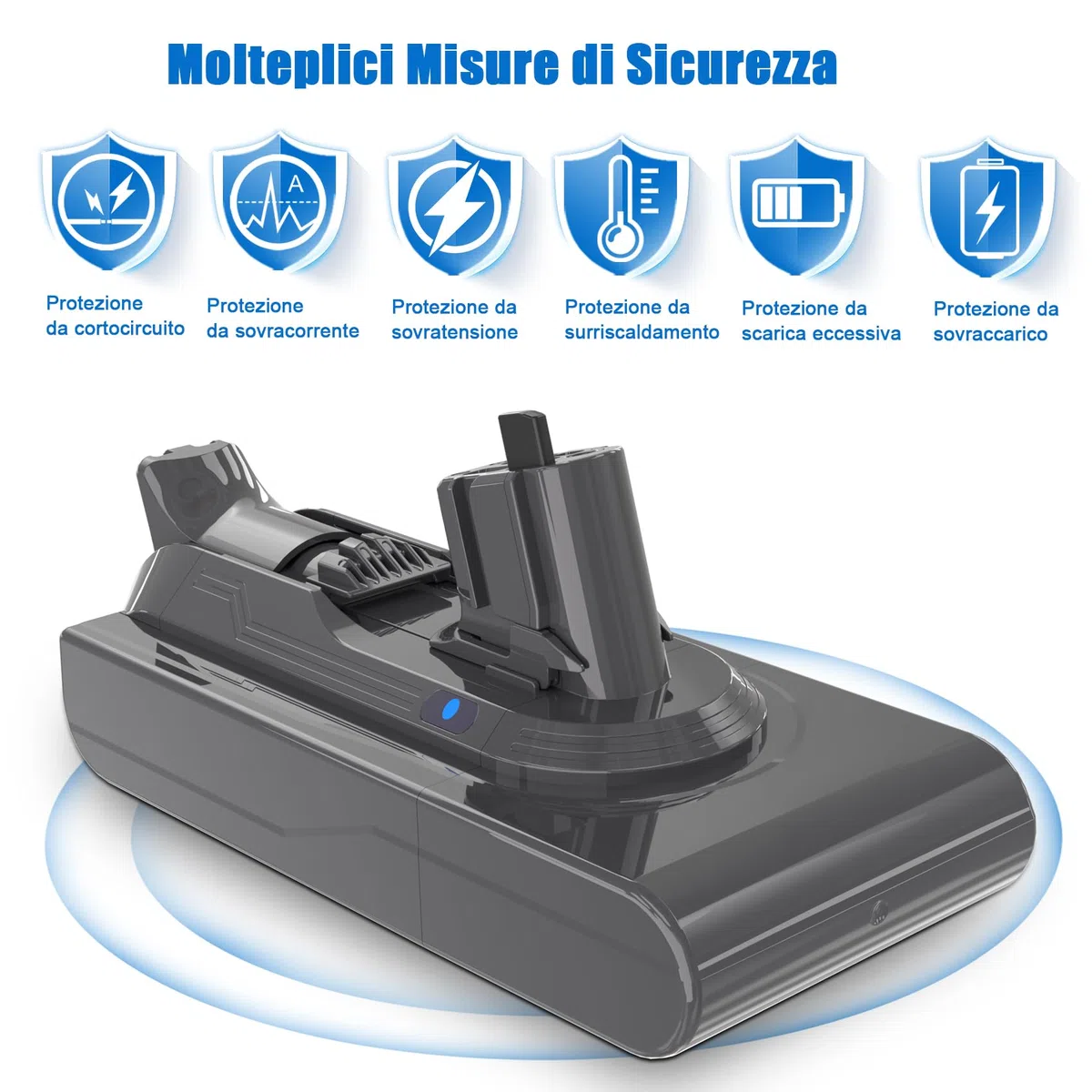 KUNLUN Batteria di Ricambio per Dyson V11 25,2V Batteria Agli Ioni di Litio Click-in per Dyson V11 SV15 Absolute Total Clean Absolute Extra Animal Torque Drive, Con Elemento Filtrante