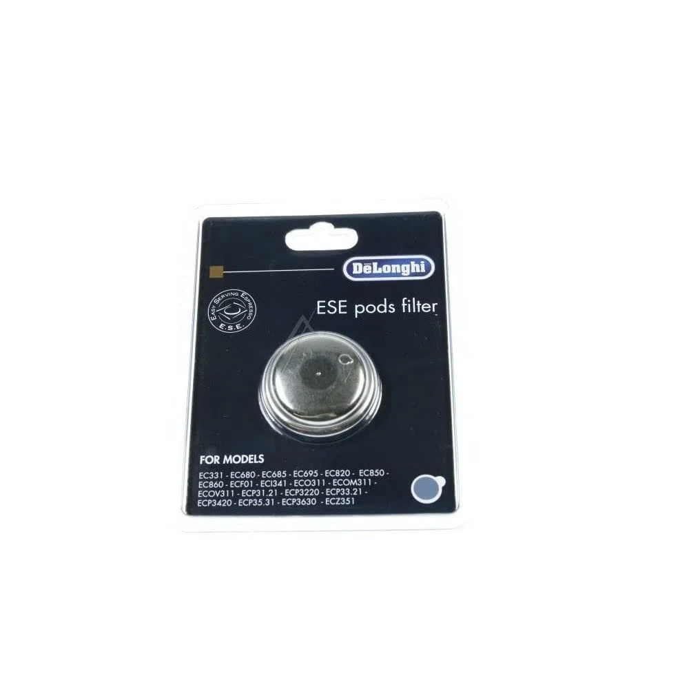 Filter E.S.E Pod One Cup Filtro Uno For Delonghi Automatic Cappuccino Coffee Machines EC331 EC680 EC685 EC695 EC820 EC850 EC860 ECF01 ECI341 ECO311 ECP3220 ECP31 ECP33 ECP35 ECP3630 ECZ351 5513281011