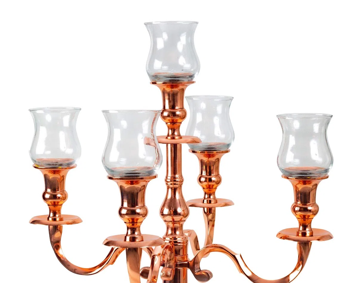 5 inserti in vetro per candelabro D 8 cm Altezza 11 cm