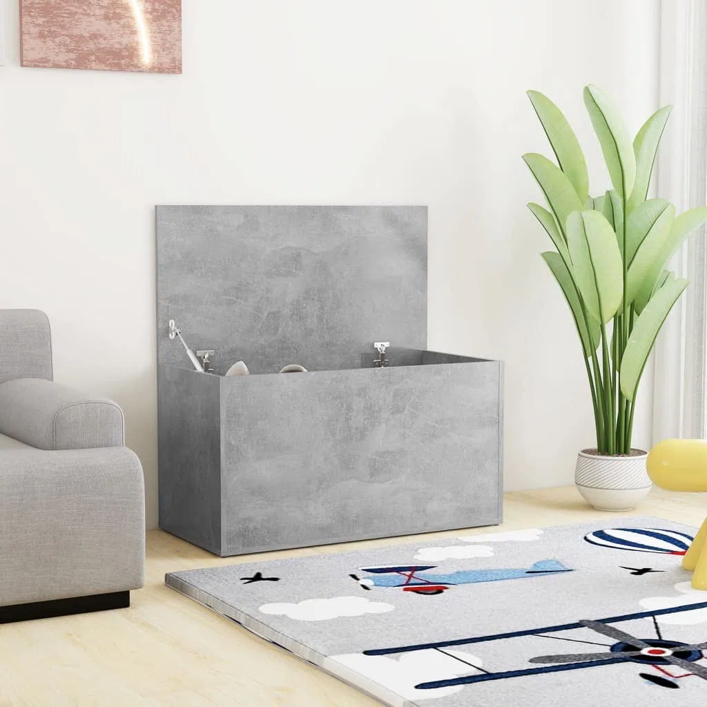 vidaXL Cassapanca Grigio Cemento 84x42x46 cm in Legno Ingegnerizzato