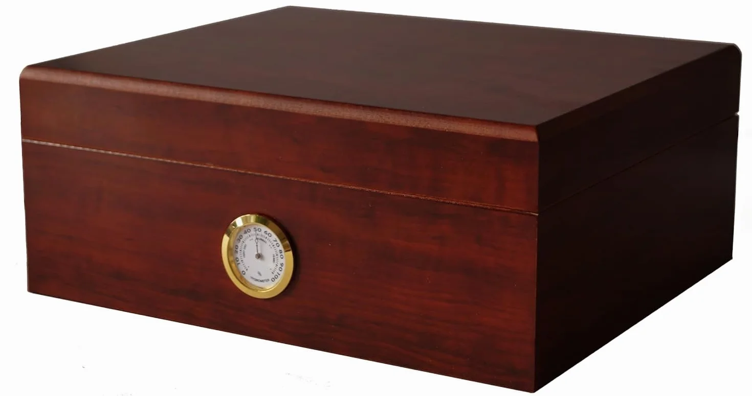 GERMANUS Sigari Humidor Classicus II con igrometro e umidificatore e GERMANUS Manuale Marrone