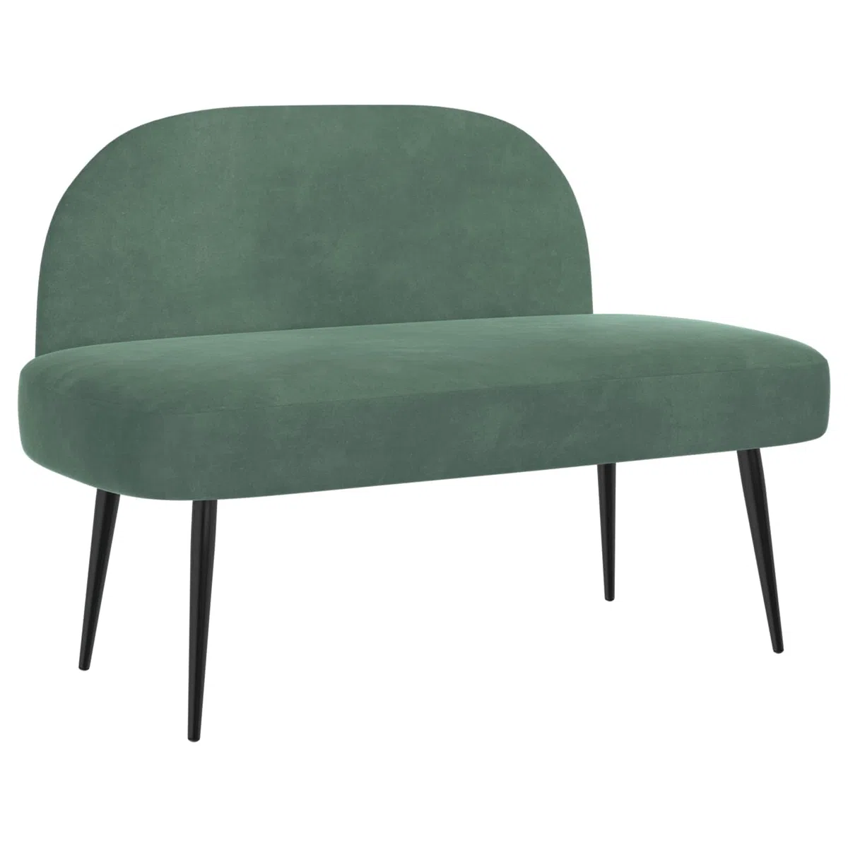 vidaXL Panchina imbottita con schienale verde mare 110 x 60 x 76 cm, Panchina in velluto moderno, comoda con imbottitura, pratica e minimalista per il tuo salotto