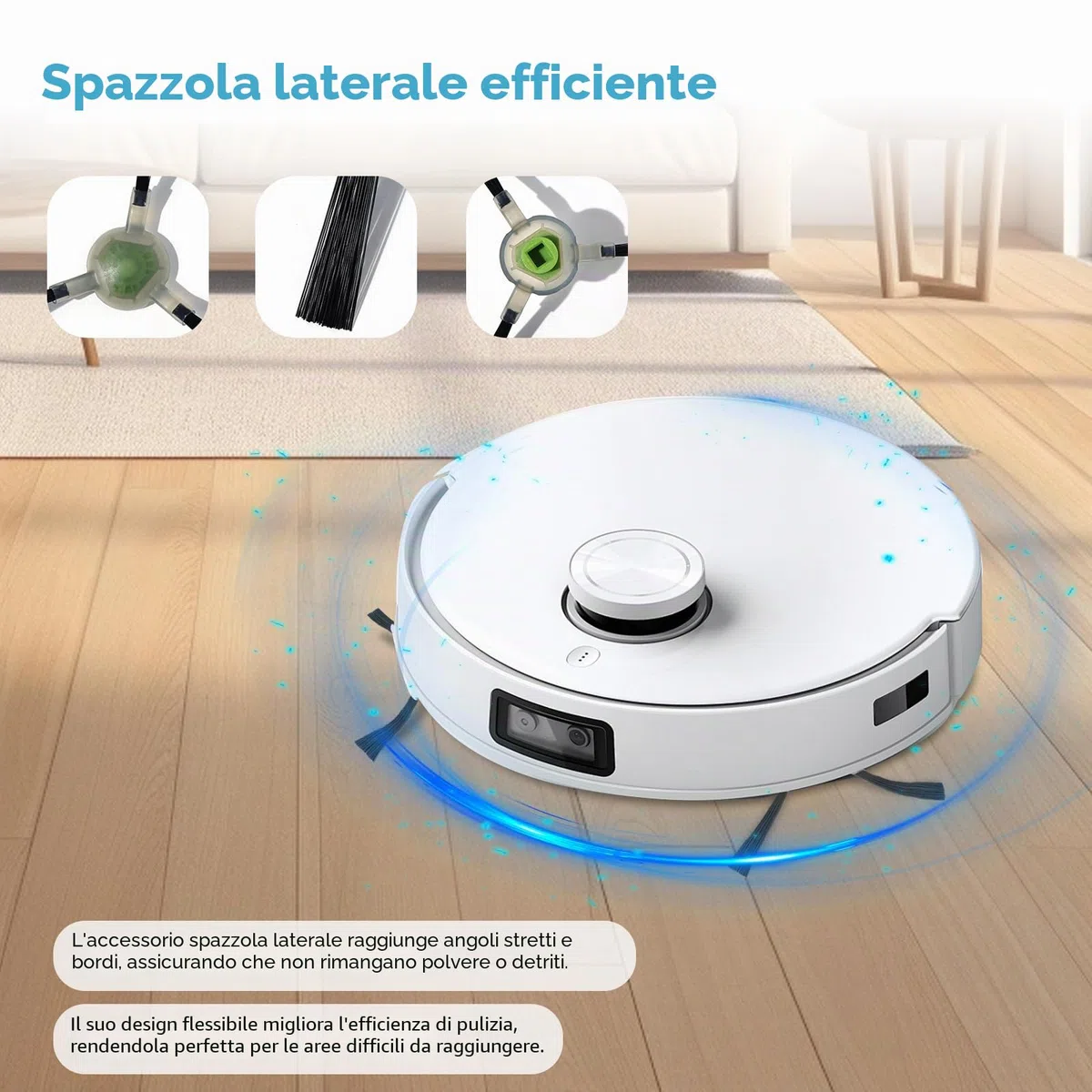 17 pezzi ricambio di accessori per Lefant M330 Pro robot aspirapolvere, 6 panni in microfibra, 6 spazzole laterali, 4 filtri di ricambio, 1 spazzola per la pulizia
