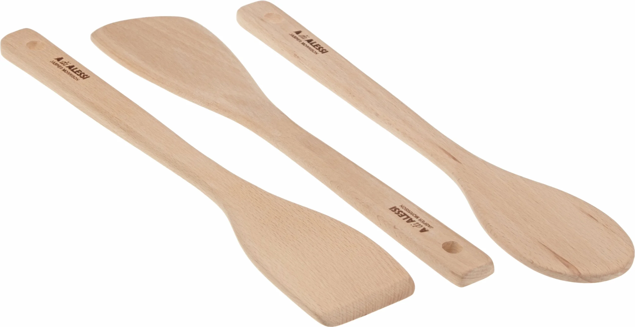 Alessi AJM27SET Set Utensili da Cucina di Design in Legno, Composto da 2 Cucchiai e 1 Paletta