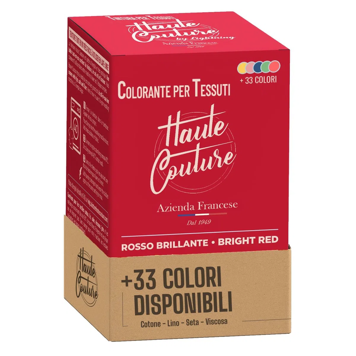 Tintura tessile - Haute Couture - 33 colori - Tutto in uno - 350 g - Abbigliamento e Tessuti - Rosso Brillante
