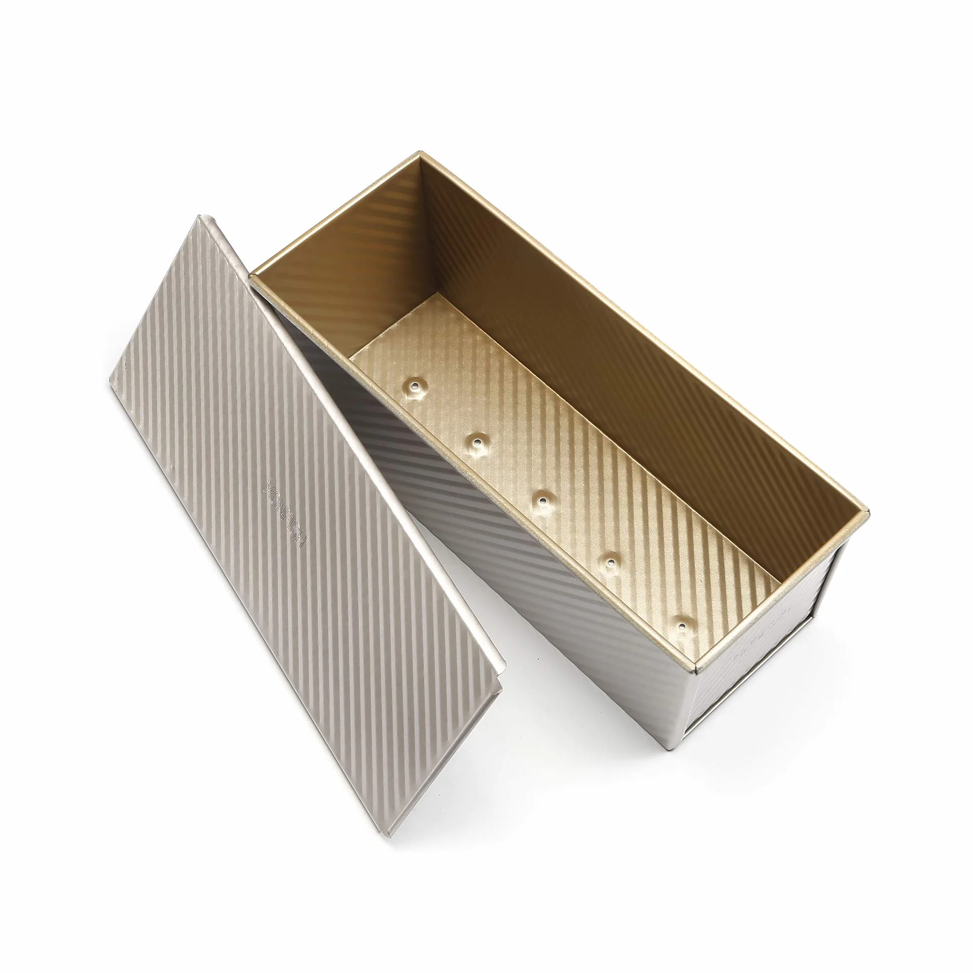 Monfish Pullman stampo per pagnotta stampo per toast stampo per pagnotta con coperchio scorrevole antiaderente teglia per pane alluminio acciaio 1000g pasta 34 x 13,5 x 12 cm