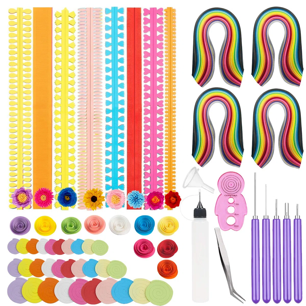 Woohome 1040 Strisce 3MM Carta Quilling Pape Kit, 110 Strisce Fiori di Carta Paper Quilling, Quilling Carta Fiore Craft Kit Quilling Strisce di Carta per Creazioni Artigianali, Scrapbooking
