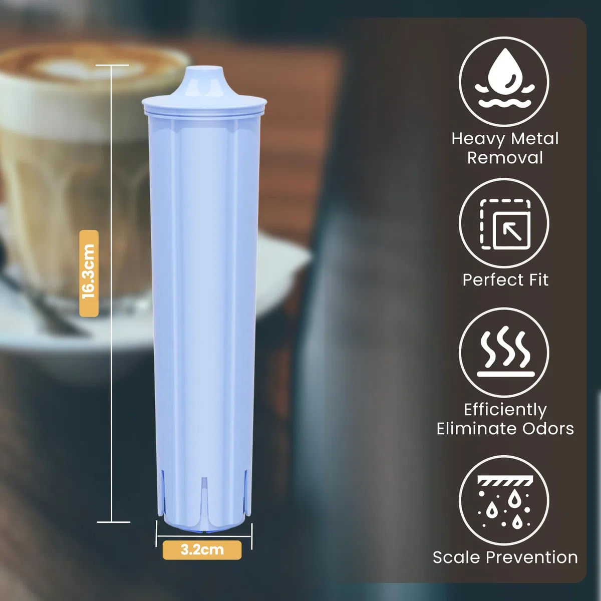 EVERSPRING Filtro acqua per macchina da caffè Compatibile Con IMPRESSA/ENA/GIGA/Jura 71312 Blue/71311/67007, 4 pezzi