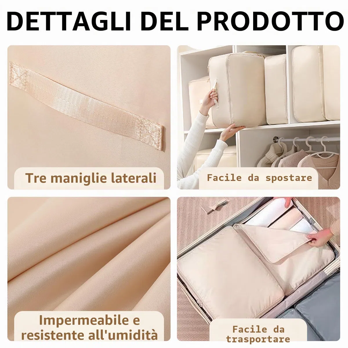 FIVAVA Organizzatore di Auto Compressione Ultra Poco Ingombrante,Sacchi di Stoccaggio Compressibili per Coperte e Abiti,Sacchetto di Viaggio per Compressione (Grigio, L+XL)