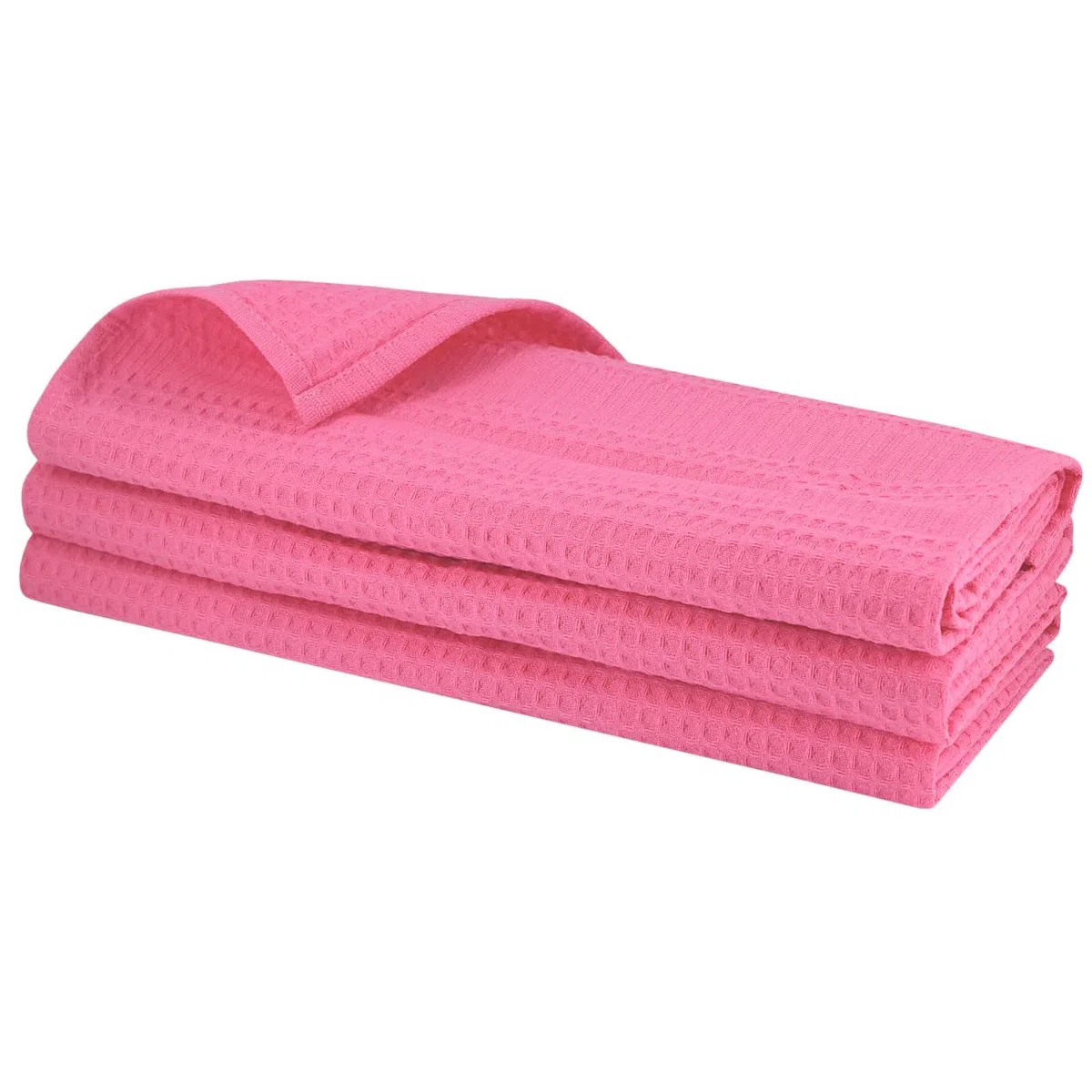 Daloual 3 X Piquee Strofinaccio, in Gastronomia di qualità, 100% cotone, 70 x 50 cm, di alta qualità a nido d' ape, colore: rosa/pink