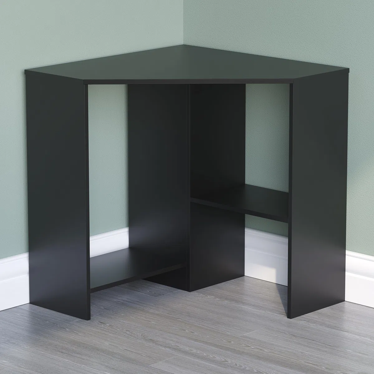 Vida Designs Hetton Scrivania Angolare per Computer con Mensole, per Casa e Ufficio, Tavolo per Computer Portatile, Postazione di Lavoro per Videogiochi, Mobili, in Legno, 76 x 100 x 70 cm