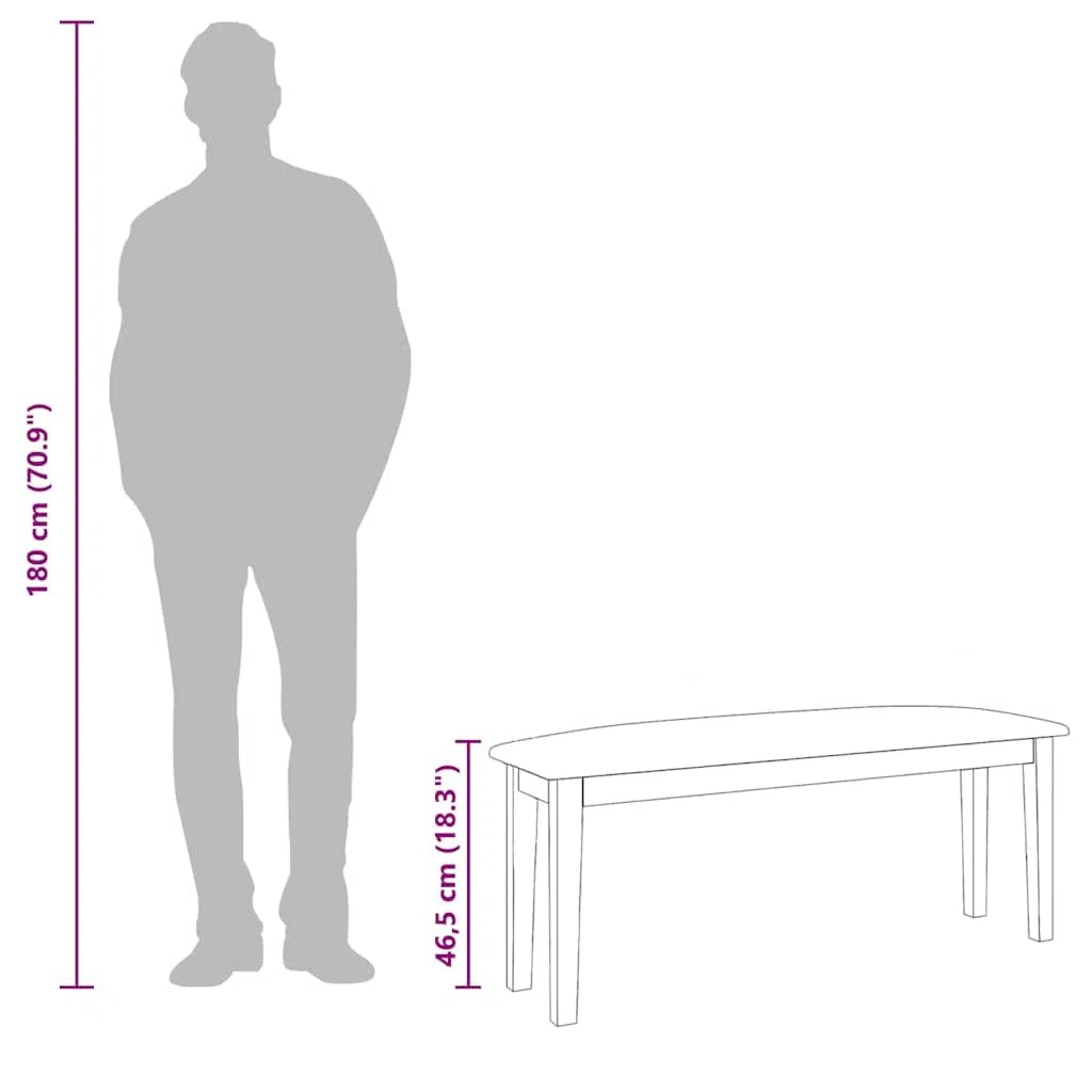 VidaXL Panca 110 cm Legno massiccio Bianco
