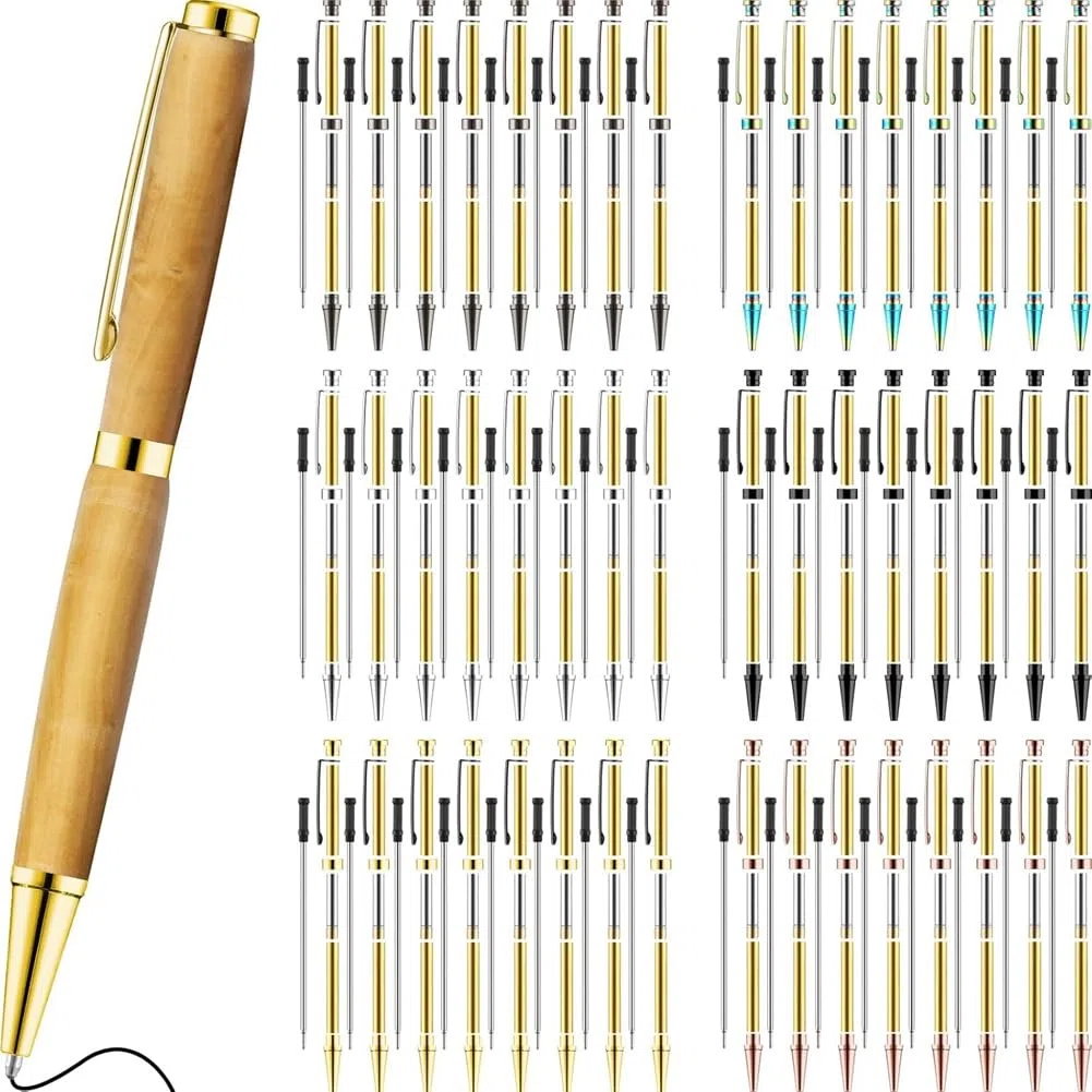 Kit Penna Twist WoodenTwist 7mm, Kit Penna Sottile Twist, Set Penna con Ricambio Tornio In Rame Fai-Da-Te per la Realizzazione di Penne In Legno, Forniture per Ufficio C.