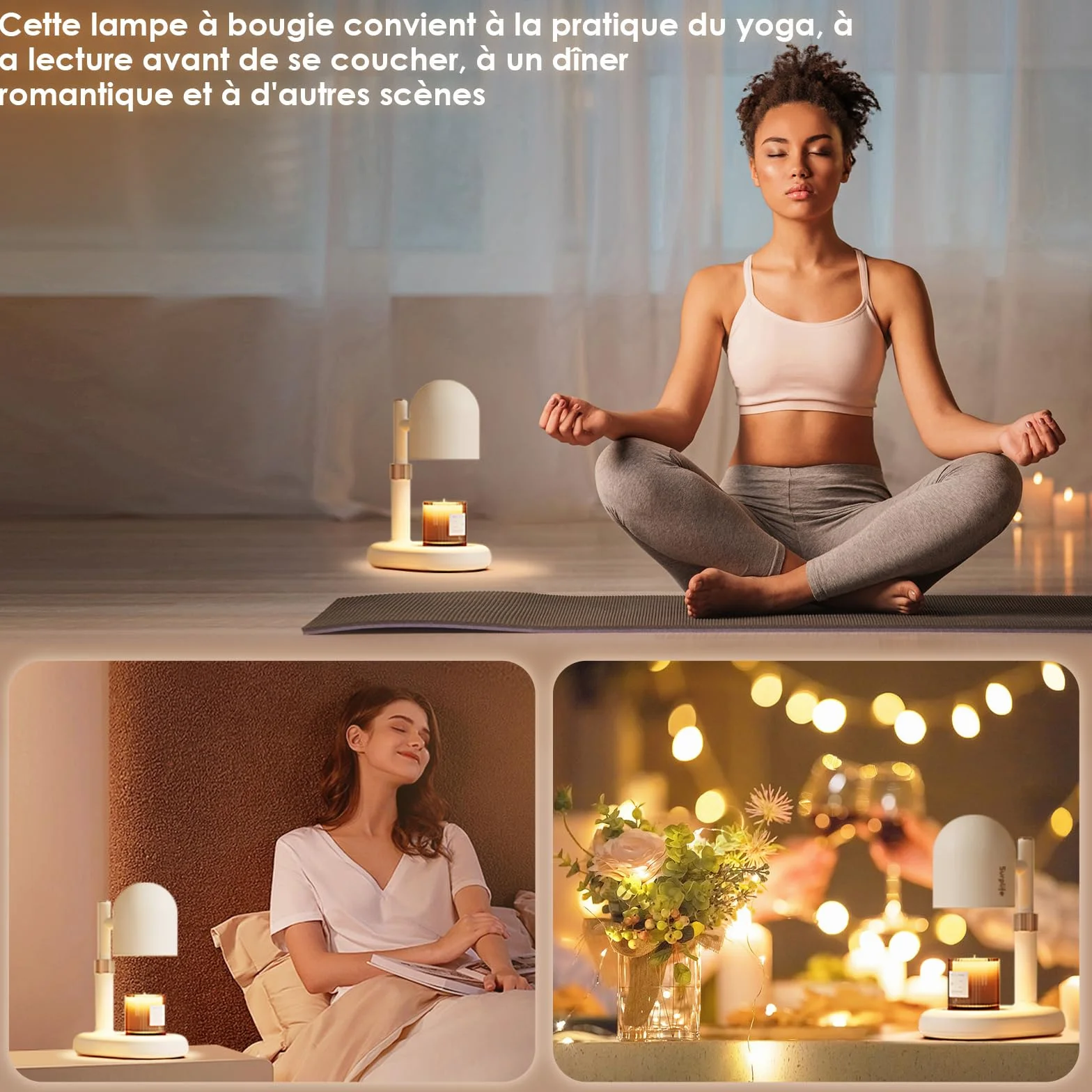 Lampada Scalda Candela, Lampada Candele Warmer Elettrica con Timer e Dimmer, Lampade Aroma Diffusore Regolabile in Altezza, con 2 Lampadine, per Casa, Camera da letto Decorazione donne e mamme