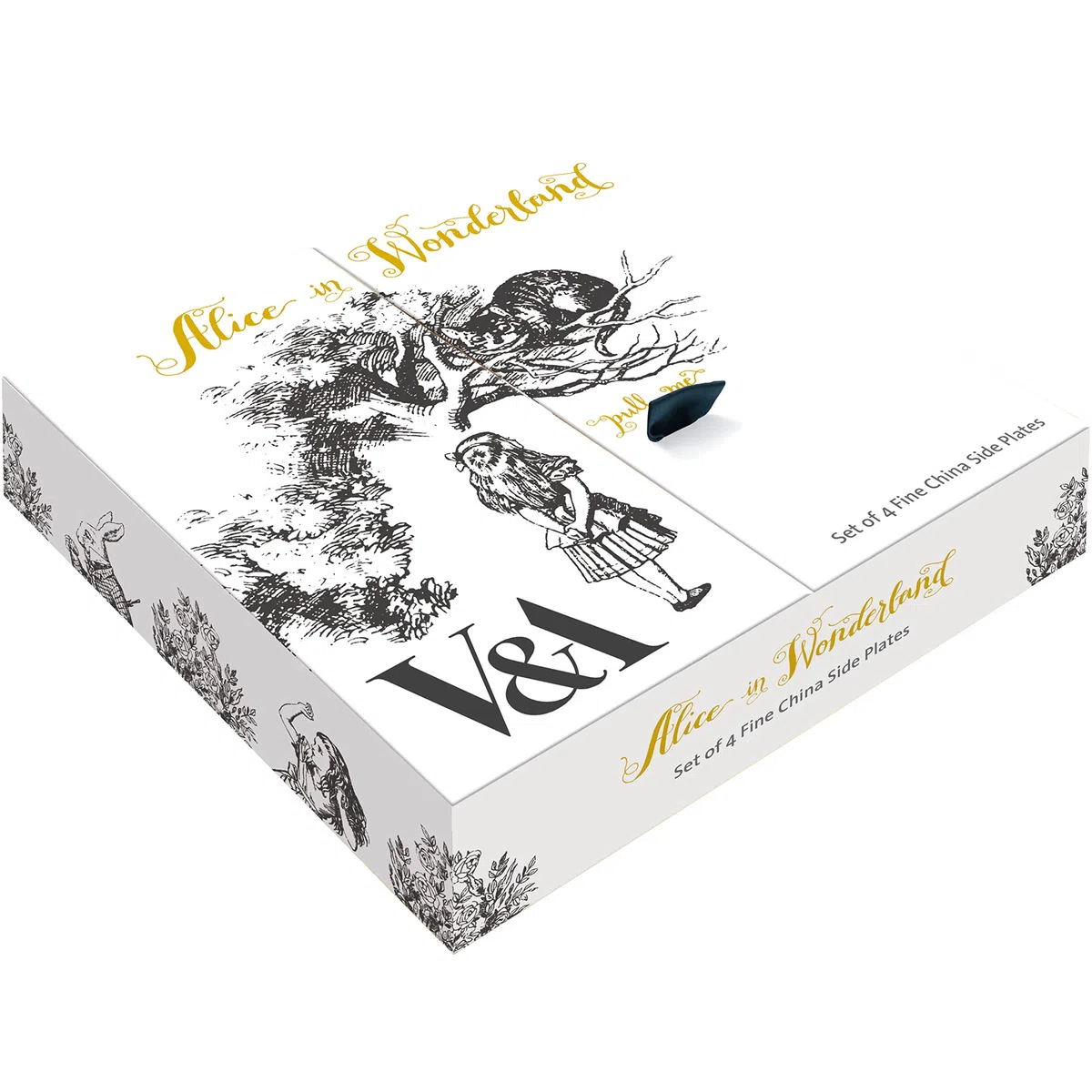 V&A Alice nel Paese delle Meraviglie, per la Cena, il Tè pomeridiano o la Colazione, Fine China, 20.5cm (8''), Set di 4