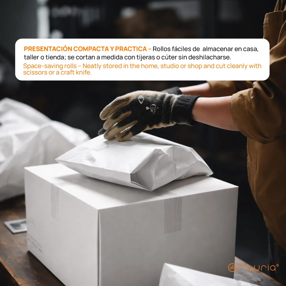 OFITURIA Papel Kraft Bianco - Rollo 1x3m - 6 Rotoli - Carta da pacchi e carta da regalo, carta da imballaggio per spedizioni e fai-da-te, resistente e facile da tagliare