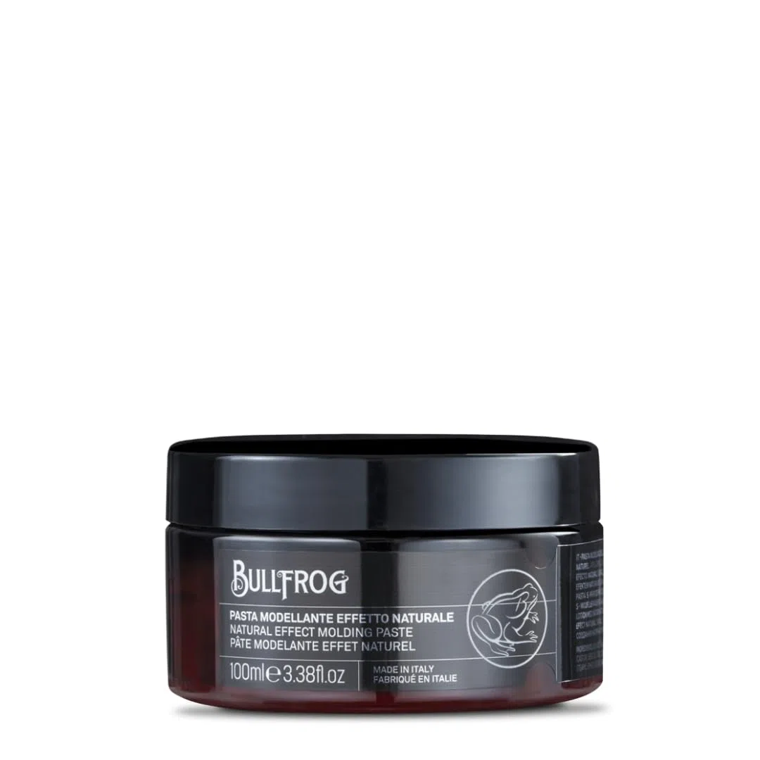 Bullfrog Pasta Modellante Effetto Naturale 100ml - Look Naturale e Rimodellabile con Finish Opaco - Dona Ordine e Volume - Note Muschiate e Talcate - Texture Leggera e Opaca - Made in Italy