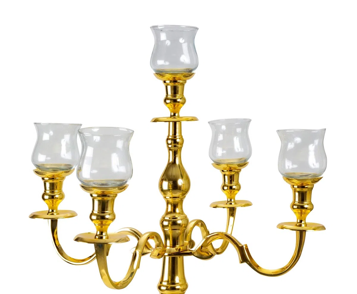 5 inserti in vetro per candelabro D 8 cm Altezza 11 cm