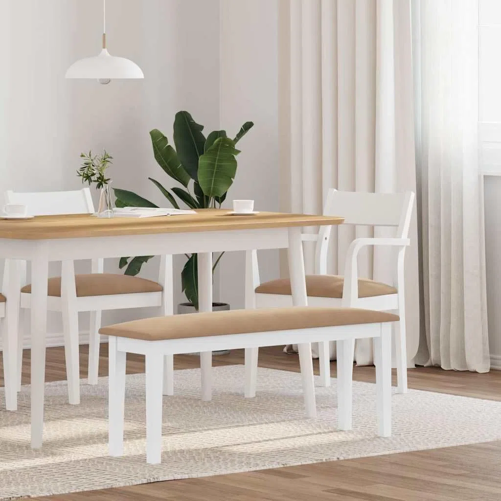 VidaXL Panca 110 cm Legno massiccio Bianco