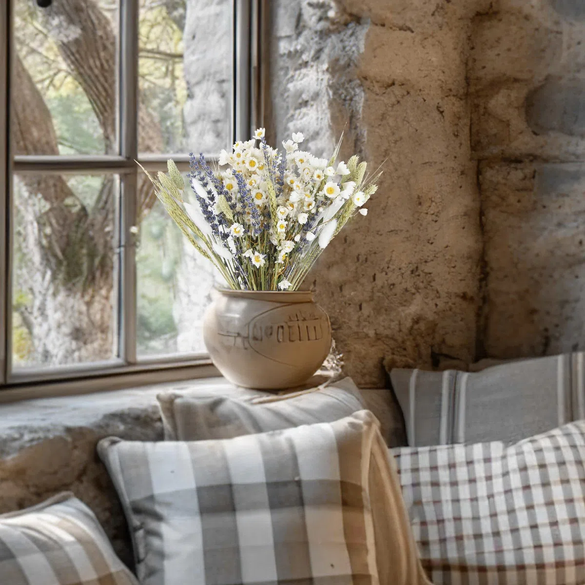 Mazzi Fiori Secchi Decorativi Naturali per Vaso Miste Bouquet Lavanda Essiccata Gerbere Coda di Coniglio Pampas Erba di Grano per Bomboniere Matrimonio Decorazione Casa Fai Da Te Partito