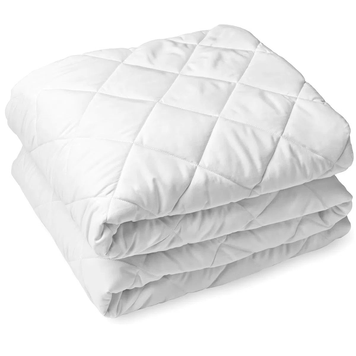 Coprimaterasso trapuntato king size, profondità 30 cm, coprimaterasso anallergico, traspirante, facile da pulire, lavabile in lavatrice, con angoli (bianco, 150 x 200 cm)
