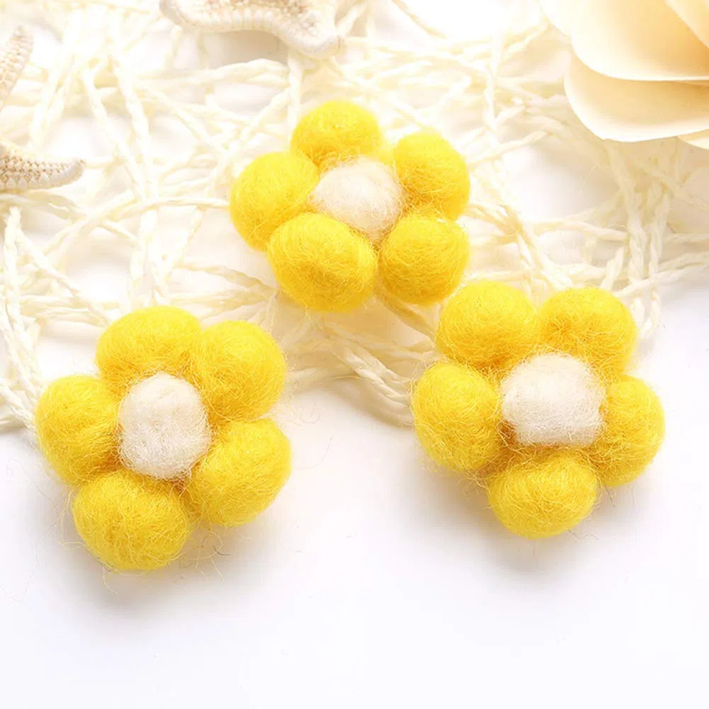 Fiore in Feltro, 10 Pezzi Feltro Fiori per Ornamenti, lavori a Mano, Fascia per Capelli, Vestiti, Accessori per Capelli, 3,5 x 3,5 cm